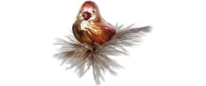 Inge Weihnachtskugel Fipsi Vogel Glas, H: 7 cm, handarbeit