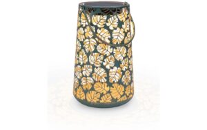 STT Solar Antic Lantern Monstera 1LED ww, 32.5x20cm, dark gre