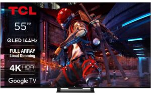 TCL TV 55T8A, 55 QLED-TV UHD Smart TV, Google TV, 144Hz