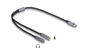 Delock Headset Adapter USB Type-C Stecker zu 2x3, 5 mm 3 Pin Klinkenbuchse