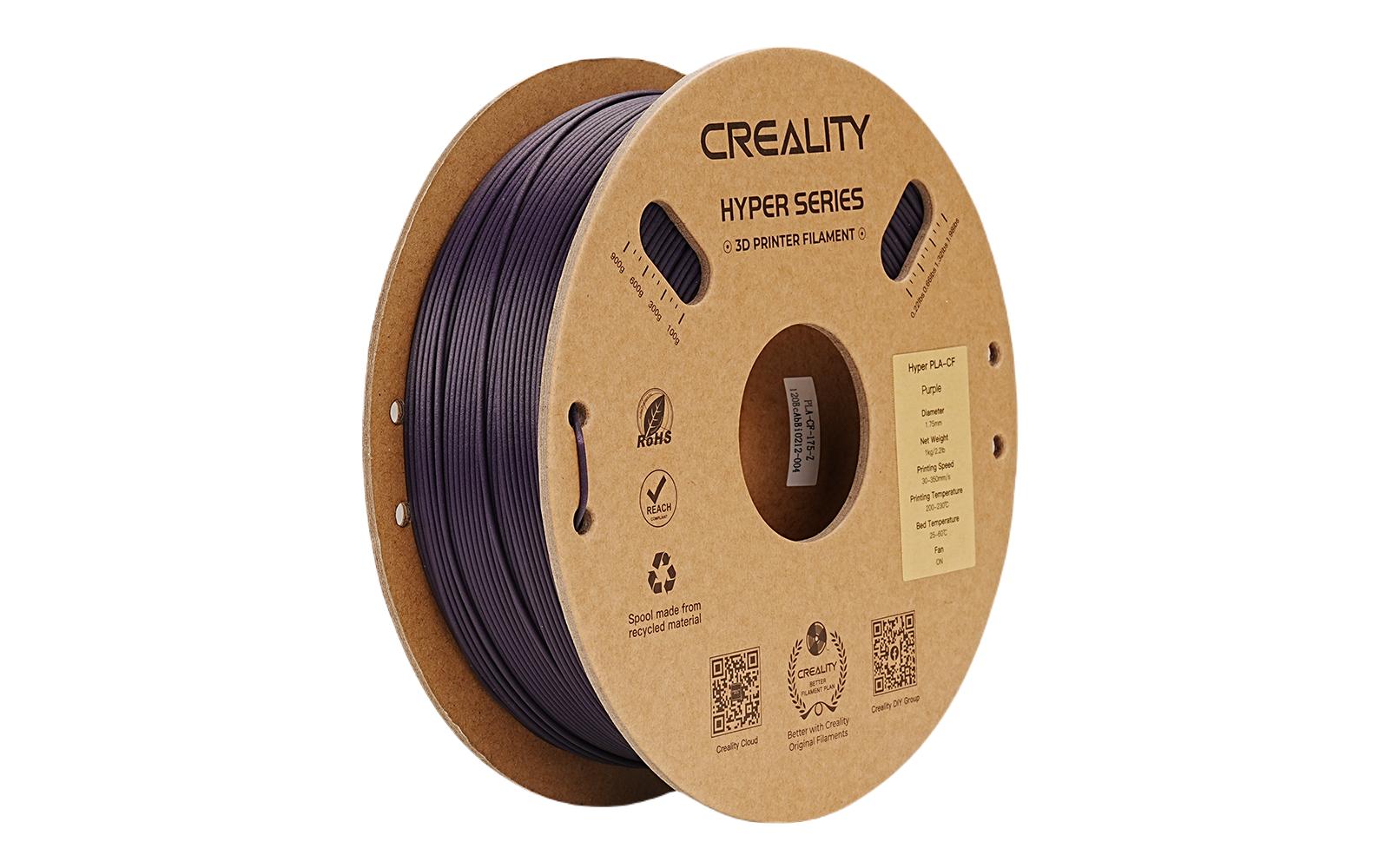 1674196 - Mediatech Creality Filament PLA Hyper Karbon Violett Carbon, 1.75mm Filament, 195-210Grad, 1Kg