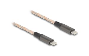 Delock USB2.0 USB-C Stecker zu Stecker PD 3.0, 100W mit RGB Beleuchtung, 1.20m
