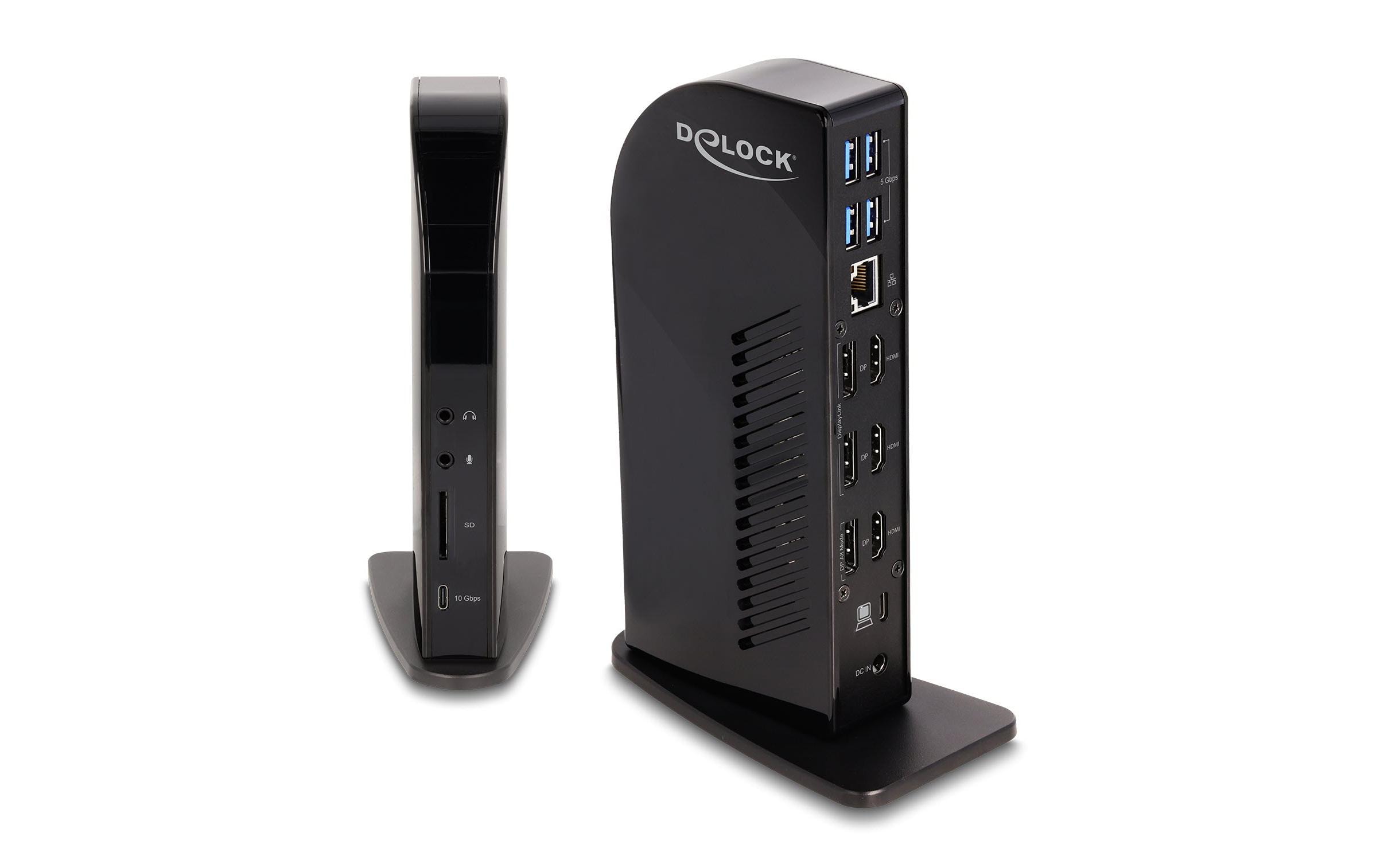 Delock USB-C Triple Display Dockingstation DL 4K / USB Hub / LAN / SD / Audio/ 96W