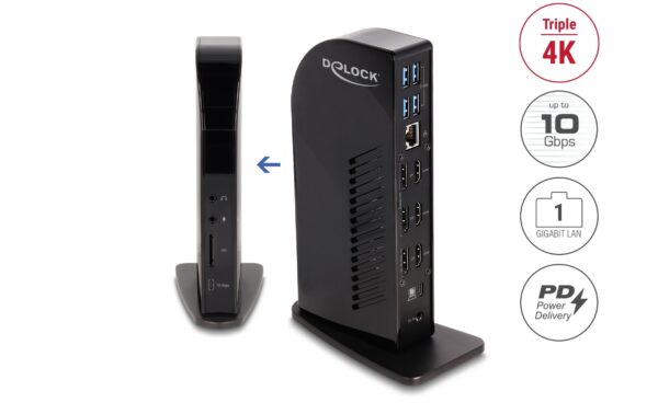 Delock USB-C Triple Display Dockingstation DL 4K / USB Hub / LAN / SD / Audio/ 96W