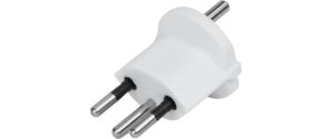 Fixadapter 3-Pol Deutsch auf Stecker CH T12 weiss, CEE7 auf T12