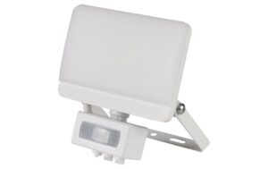 STEFFEN LED Strahler Worklight 15W 1800lm 4000K, weiss, 30cm Kabel PIR 140° IP54