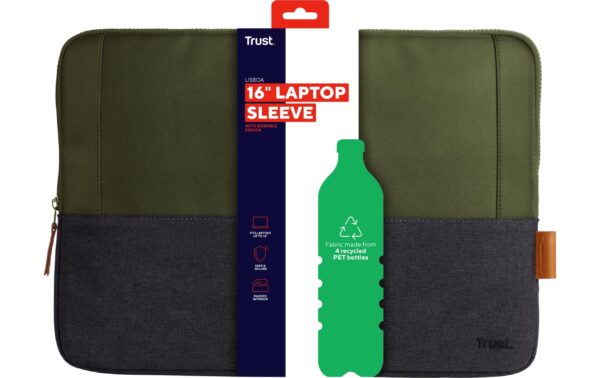 Trust Lisboa Sleeve grün für 16 Notebooks