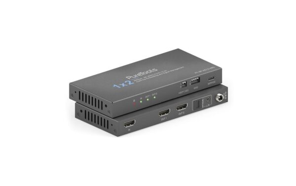 PureTools PT-SP-HD12-48G 1x2 HDMI 2.1 Splitter - 48Gbps - 8K
