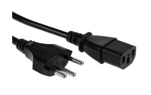 F.power Netzkabel C13-T12 0.2m sw 230V, H05VV-F 3G0.75, schwarz (0/50)