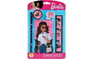 Undercover Schreibset 5-tlg Barbie Bleistift, Radierer, Spitzer, Lineal, Notiz