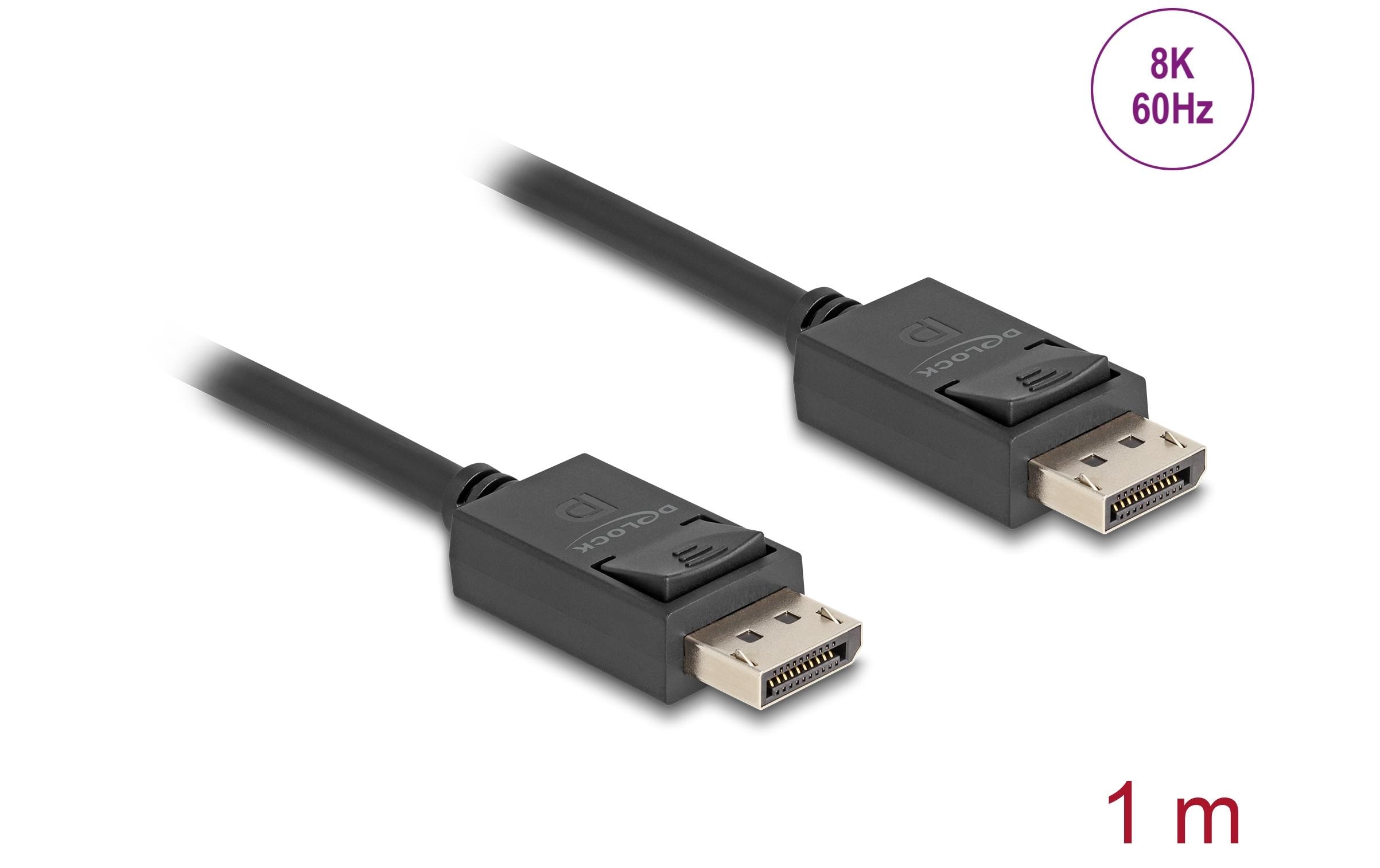 1687168_1 - Mediatech Delock DisplayPort Kabel 16K 30Hz, 40Gbps schwarz, 1m