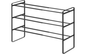 Yamazaki 3-stufiges ausziehbares Schuhregal TOWER schwarz, 41 x 25 x 46 cm, Metall