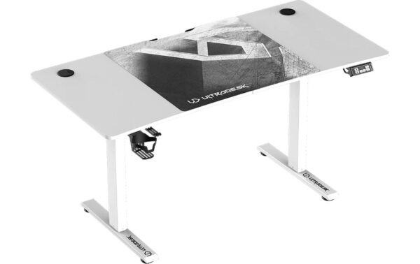 Ultradesk Level Weiss V2 Gaming Table Weiss, höhenverstellbar