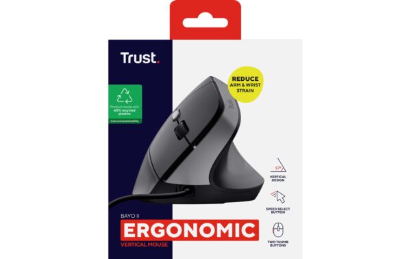 Trust Maus Bayo II Ergonomic USB, 1000-dpi-BlueSpot-Technologie