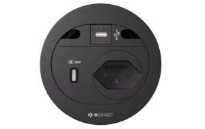 maxCONNECT DIVUS Steckdoseneinheit schwarz 1x Typ 13 1x USB-C 60W 1x USB-C Data