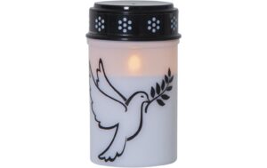 Star Trading LED Grablicht Dove Weiss exkl. Batterie 2xC, H 12.5cm, Timer 6/18h