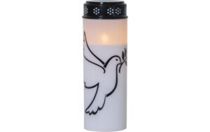 Star Trading LED Grablicht Dove Weiss exkl. Batterie 2xC, H 20.50cm, Timer 6/18h