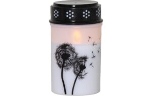 Star Trading LED Grablicht Dandelion Weiss exkl. Batterie 2xC, 12x7cm, Timer 6/18h
