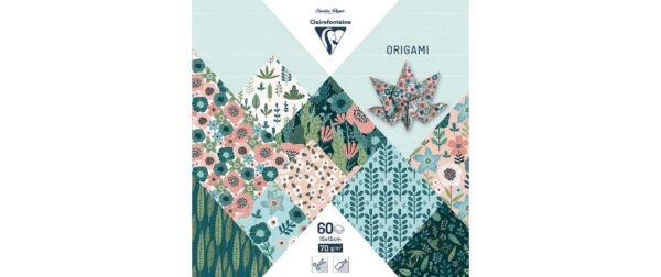 Clairefontaine Papier Origami Herbarium 70g/m2, 60 Blatt, 15 x 15 cm, assortiert