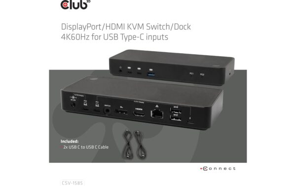 1697231_3 - Mediatech Club 3D, Universal Dockingstation DisplayPort/HDMI KVM Switch