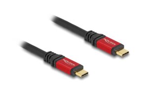 Delock USB 5 Gbps Type-C Stecker-Stecker 100W, E-Marker, 2m, rot