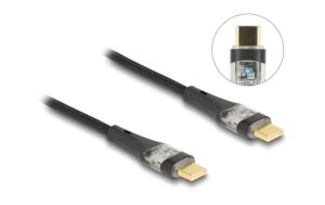 Delock USB 2.0 Type-C Stecker-Stecker 100W, 2m, transparent