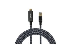 onit USB-Kabel C-RJ45 schwarz 5m Aluminium Gehäuse, 10/100/1000