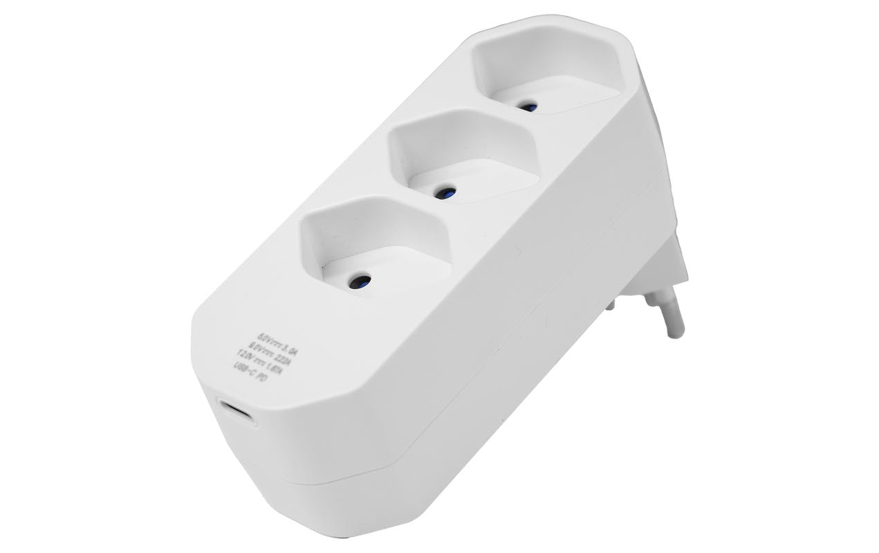 STEFFEN USB Mehrfachstecker 20W Manta drehbar 320°, weiss kaufen Schweiz | Mediatech.ch
