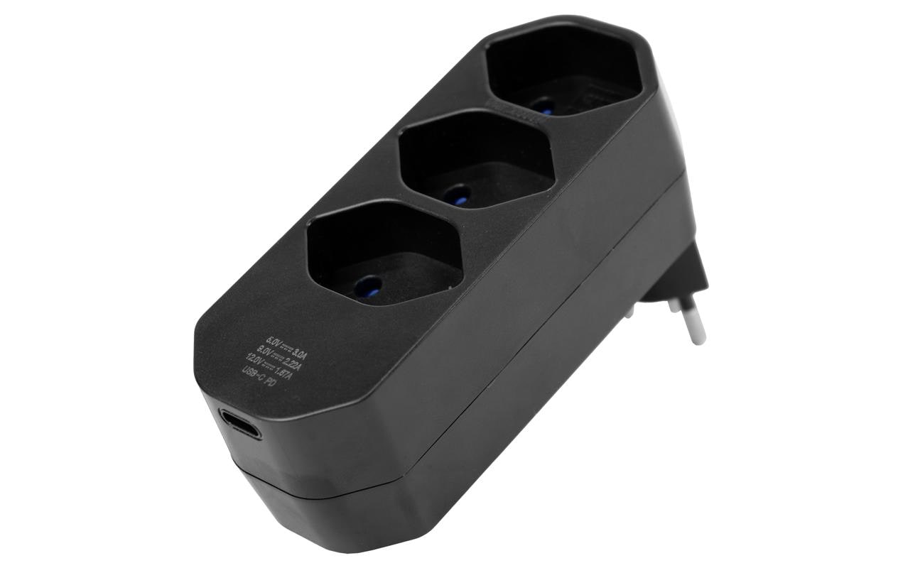 STEFFEN USB Mehrfachstecker 20W Manta drehbar 320°, schwarz kaufen Schweiz | Mediatech.ch