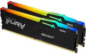 FURY Beast RGB DDR5 32GB 2-Kit 6400MT/s EXP 2x 16GB, CL32-39-39, 1.4V, 288Pin, EXPO