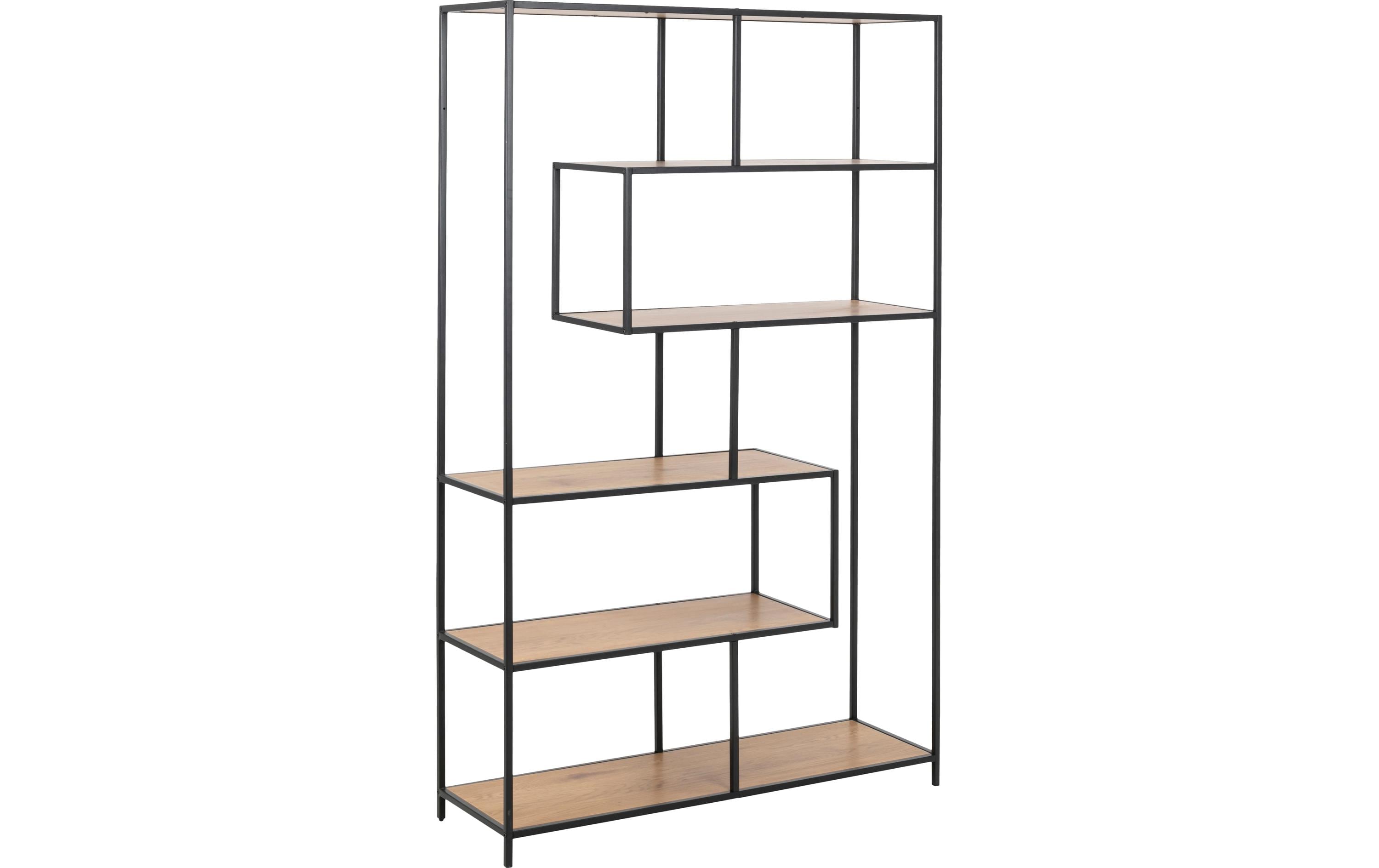 AC Design Bücherregal Seaford MDF/Stahl, 114x35x185 cm, Wildeiche