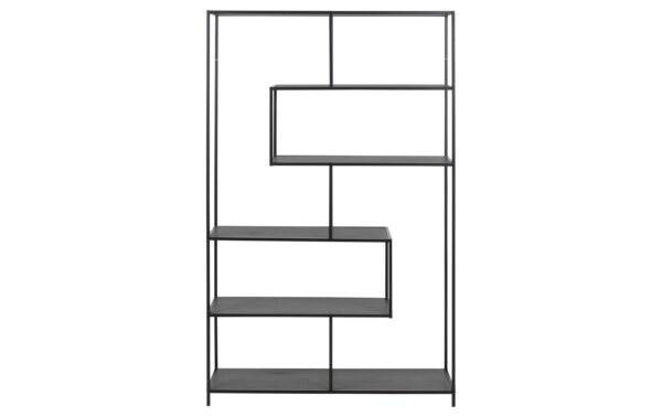 AC Design Bücherregal Seaford MDF/Stahl, 114x35x185 cm, Schwarz