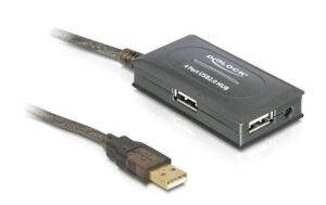 170243 - Mediatech Delock USB 2.0 Verlängerungskabel 10 Meter aktive Verstärkung, inkl. 4 Port Hub