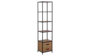AC Design Regal Seaford MDF/Stahl, 42x35x185 cm, Wildeiche Matt