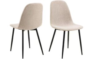 AC Design Esszimmerstuhl Celia 4 Stück Stahl/Polyurethan, Beige