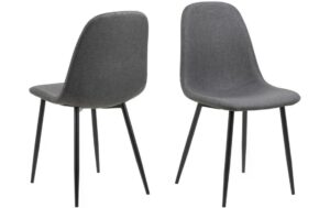 AC Design Esszimmerstuhl Celia 4 Stück Stahl/Polyurethan, Dunkelgrau
