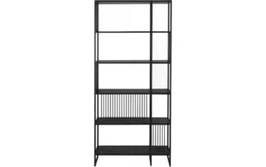 AC Design Regal Strington Stahl, 85x35x185 cm, Schwarz