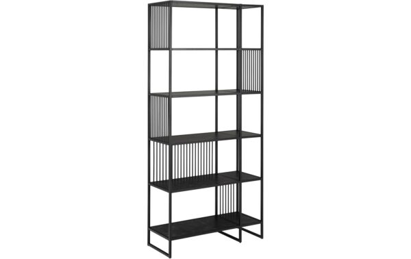 AC Design Regal Strington Stahl, 85x35x185 cm, Schwarz