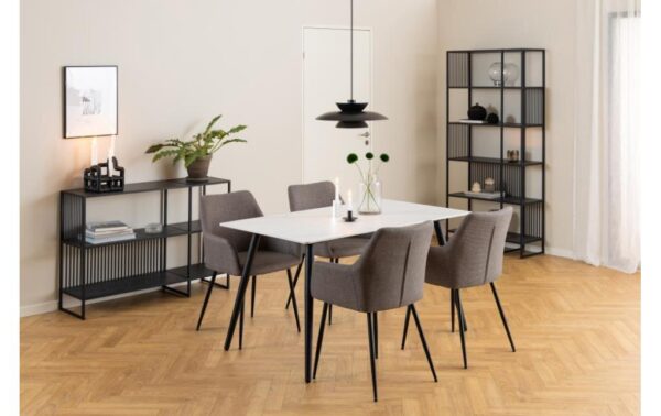 AC Design Regal Strington Stahl, 85x35x185 cm, Schwarz