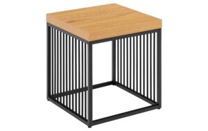 AC Design Beistelltisch Strington Stahl/Melamin, 40x40x42 cm, Schwarz/Braun