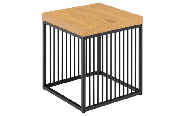 1702484_6 - Mediatech AC Design Beistelltisch Strington Stahl/Melamin, 40x40x42 cm, Schwarz/Braun