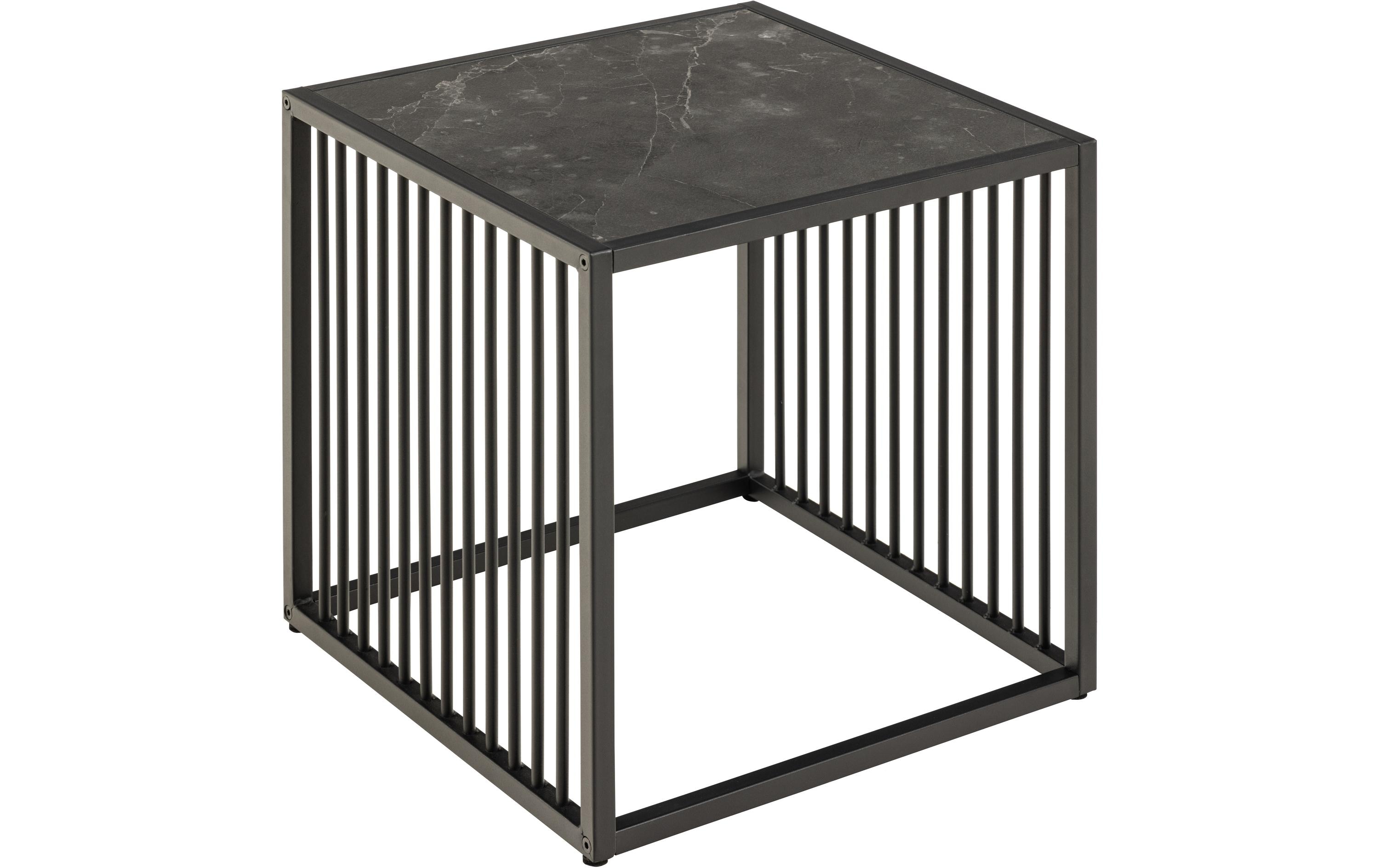 AC Design Beistelltisch Strington Stahl/Melamin, 40x40x42 cm, Schwarz