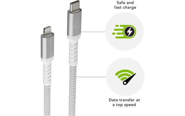 dbramante 1.2m USB-C to Lightning Braided Cable White