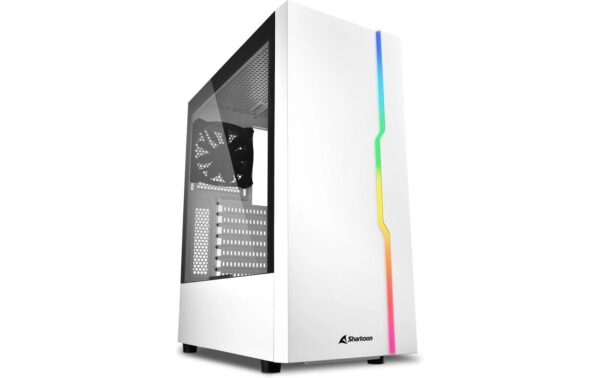 Sharkoon RGB Slider White ATX, 1x U2, 2x U3, Tempered Glass, 1x 120 kaufen Schweiz | Mediatech.ch