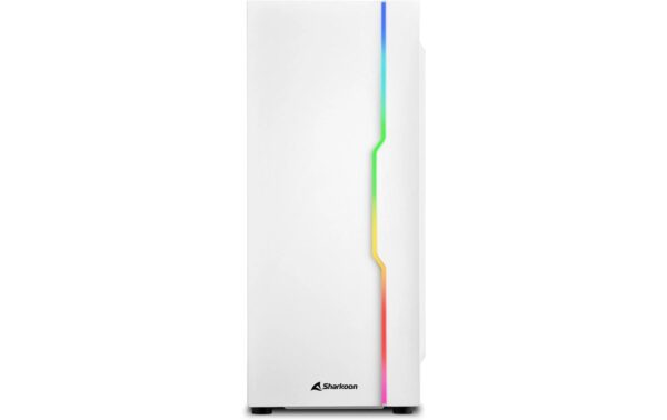 Sharkoon RGB Slider White ATX, 1x U2, 2x U3, Tempered Glass, 1x 120