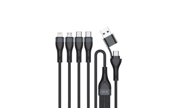 1704873 - Mediatech 4smarts USB-C/A Multikabel 4 in 2 Ladekabel 1.2m, schwarz