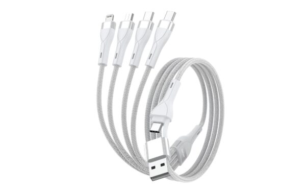 4smarts USB-C/A Multikabel 4 in 2 Ladekabel 1.2m, weiss