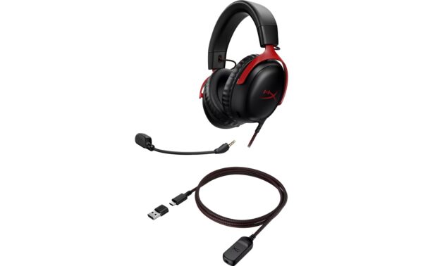 HyperX Cloud III, schwarz/rot Wired, USB-A/USB-C
