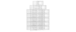 Songmics Schuhboxen stapelbar, 18er Set Transparent, PP,PS, Grösse Box,33x23x14cm