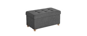 Songmics Truhe zum Sitzen mit Deckel, Grau 76x38x40 cm (LxBxH), Traglast max. 300kg kaufen Schweiz | Mediatech.ch